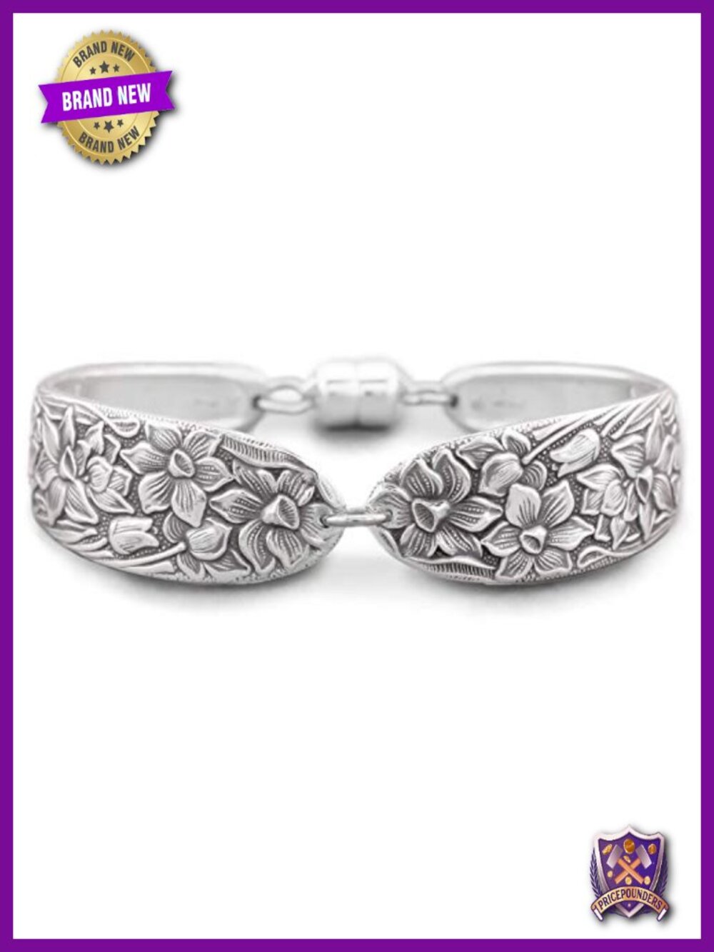 Vintage Silver-Plated Spoon Bracelet Bangle Jewelry